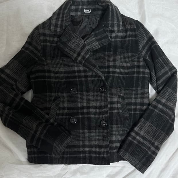 긱시크 빈티지 체크 더블코트