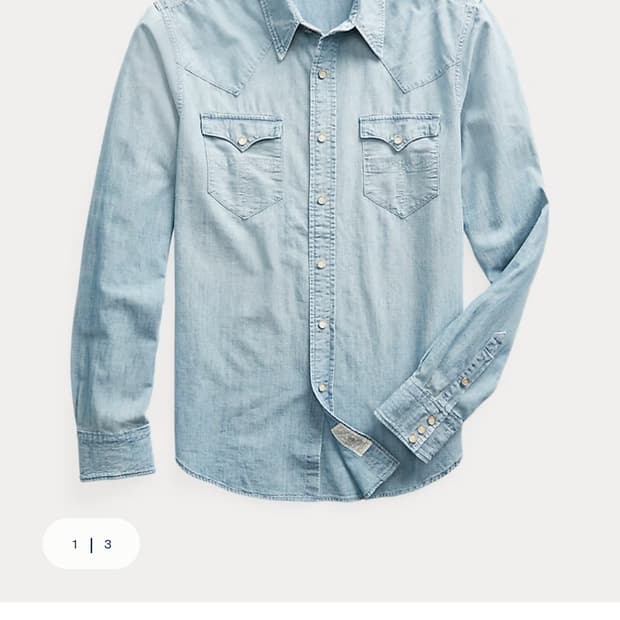 더블알엘 웨스턴 샴브레이 셔츠 XXL