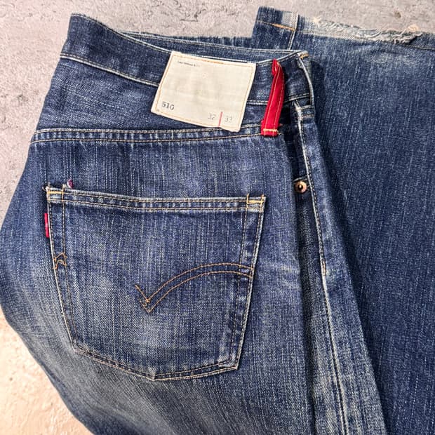 리바이스 510 재팬 워시드 데님팬츠 