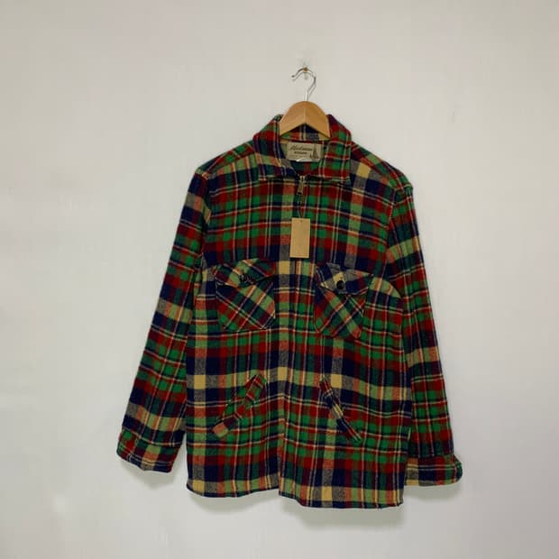JPN 일본 빈티지 체크 셔츠 봄버 자켓 점퍼 M