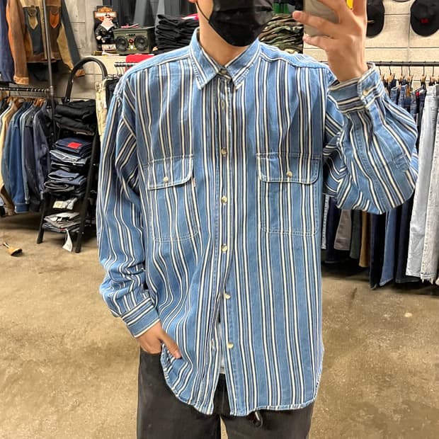 90s 리바이스 스트라이프 셔츠 (105-110)