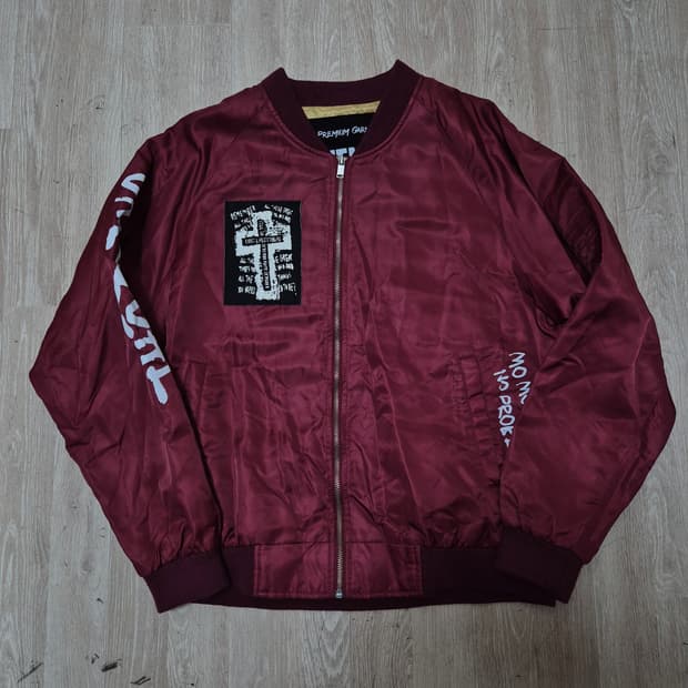 어텐션 오버핏 프린팅 사이드포켓 MA-1 항공점퍼 XL(105)