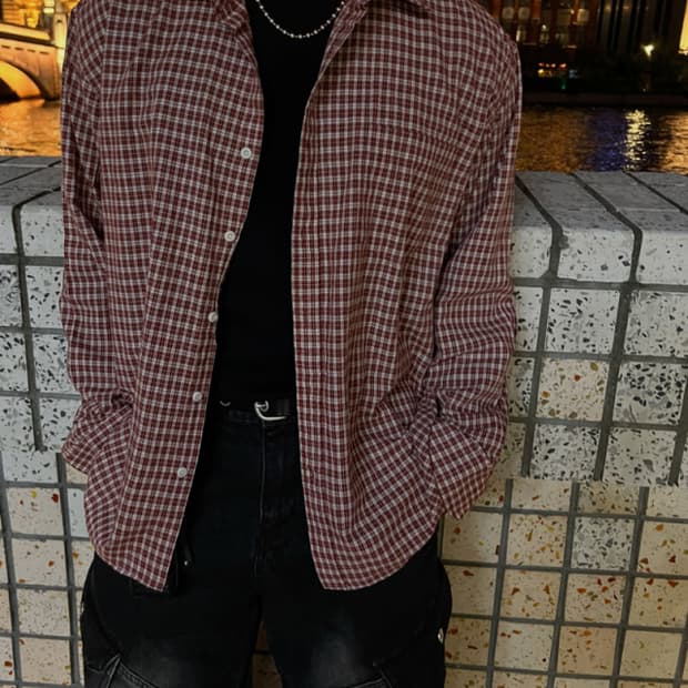 레드 체크 셔츠