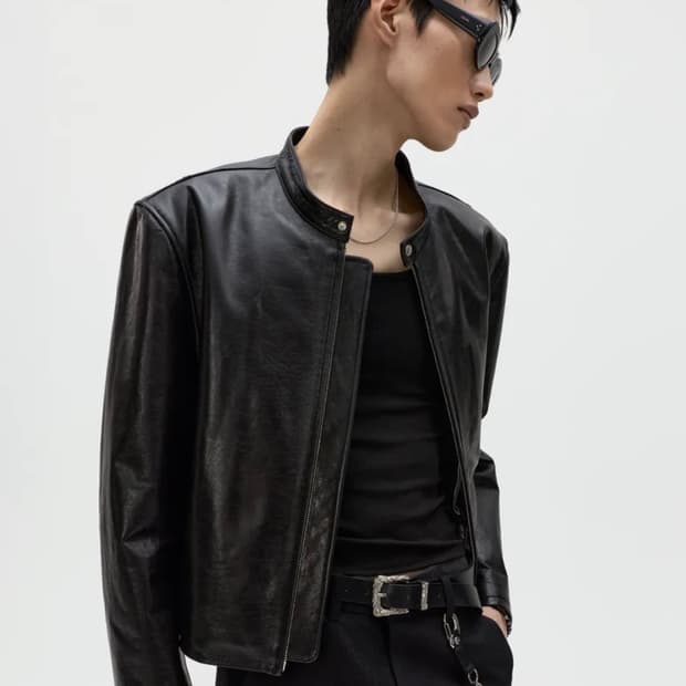 [새상품] 엘무드 카르벤 카우 레더 레이서 레더 자켓