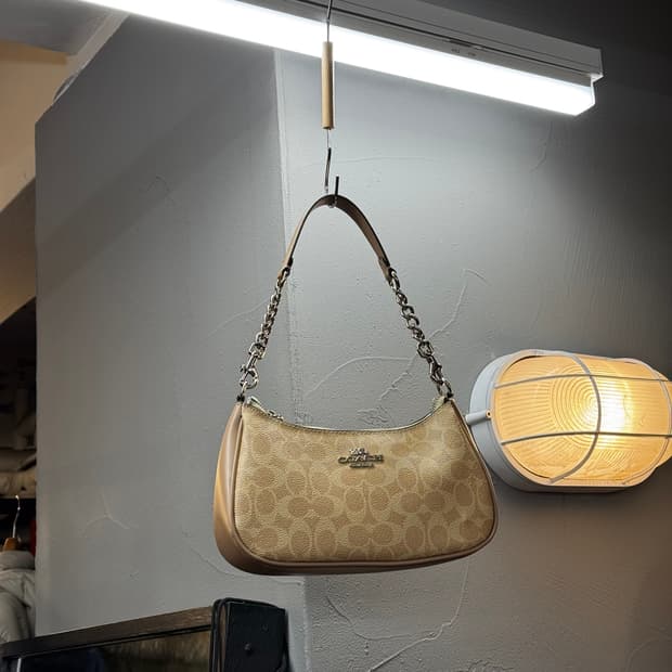 코치 테리 숄더백 호보백 핑크베이지 y2k