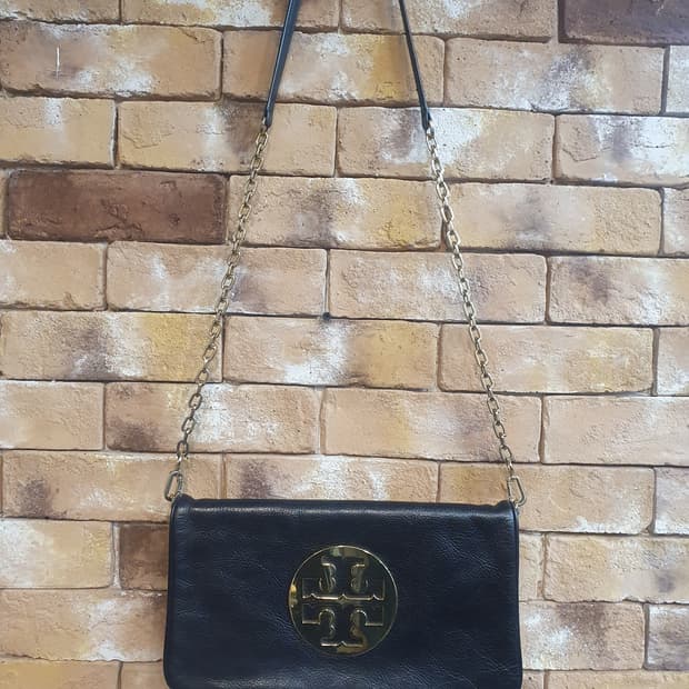 토리버치 블랙 레더 체인백