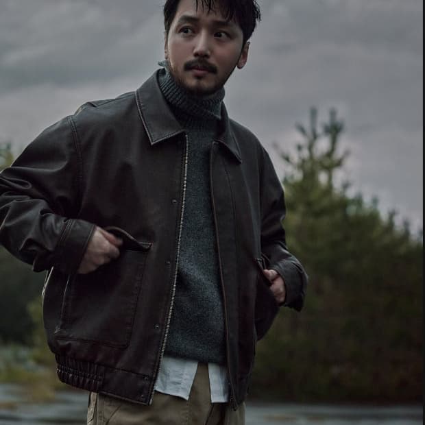 유니폼브릿지 a-2 레더 가죽 자켓 L사이즈 변요한 자켓