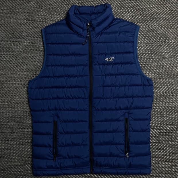 홀리스터 자수로고 경량 퀼팅 베스트 네이비o 5407
