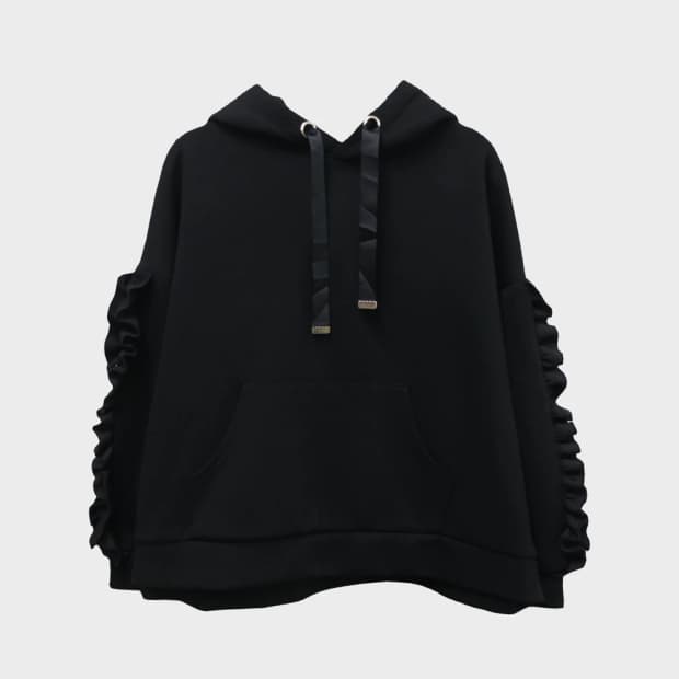 TOCCO CLOSET 소매 프릴 후드티 59697