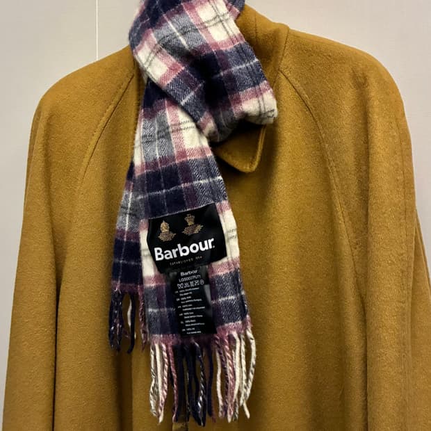 Barbour 바버 램스울 스트라이프 타탄체크 숏머플러 목도리