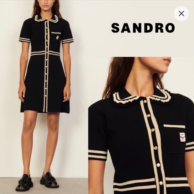 산드로 블랙 니트 원피스