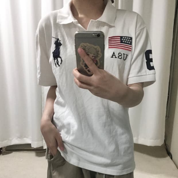 폴로 랄프로렌 화이트 빅포니 USA 카라 PK 치프키프 반팔 티