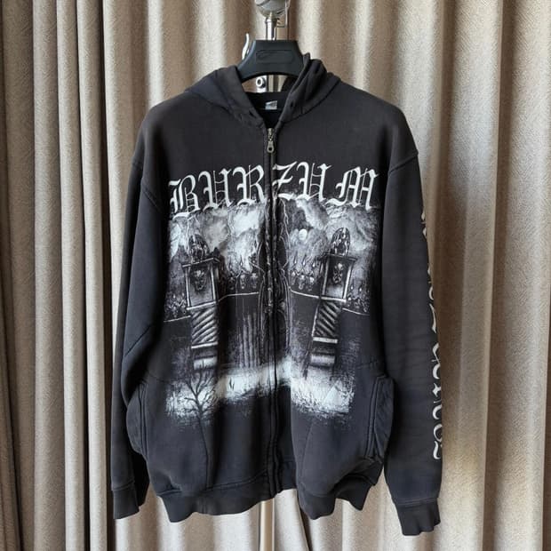 빈티지 Sunfaded Burzum Hoodie