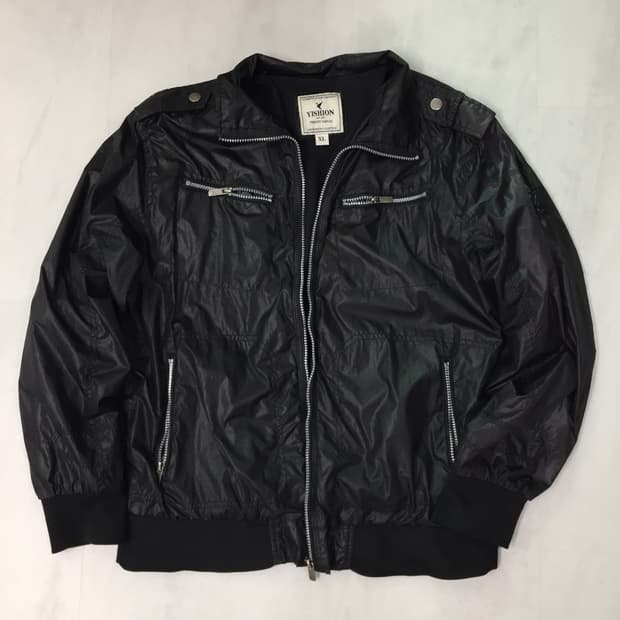 YISHION  블랙 나일론 파일럿 자켓