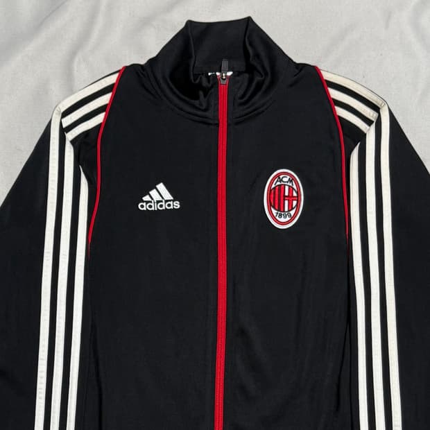 90 아디다스 AC밀란 레드 파이핑 블랙 트랙탑