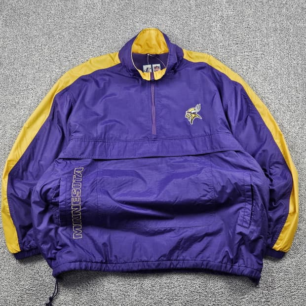 NFL 미네소타바이킹스 로고에슬레틱 하프집업 자켓 (2XL)/ 10171