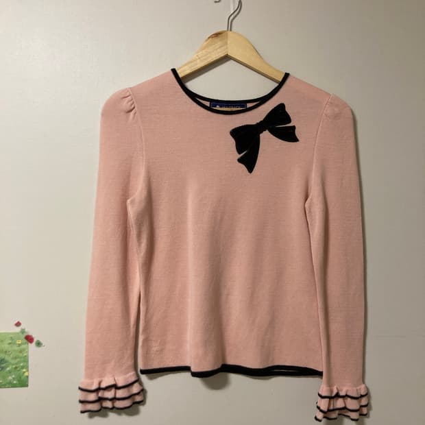 딸기우유리본 니트