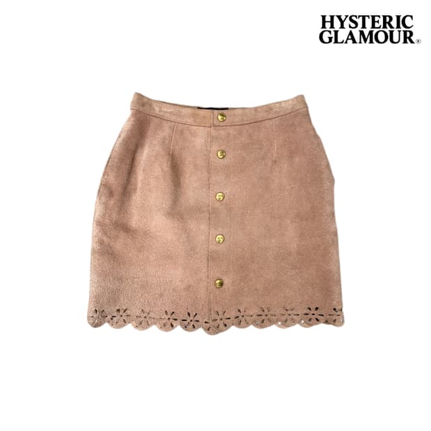 히스테릭 글래머 리얼레더 스웨이드 스커트 치마