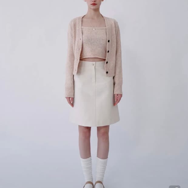 SOFT MIDI SKIRT-IVORY
