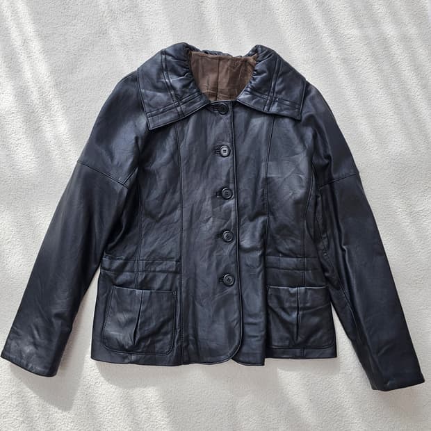 M 여성 카라포인트 양가죽 자켓