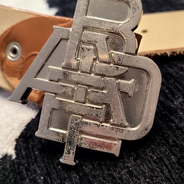 [L]베이프 메탈로고 레더 벨트