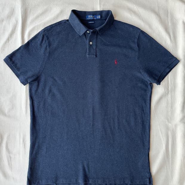 폴로 랄프로렌 미드나잇 블루 반팔 카라티 커스텀슬림핏 XL