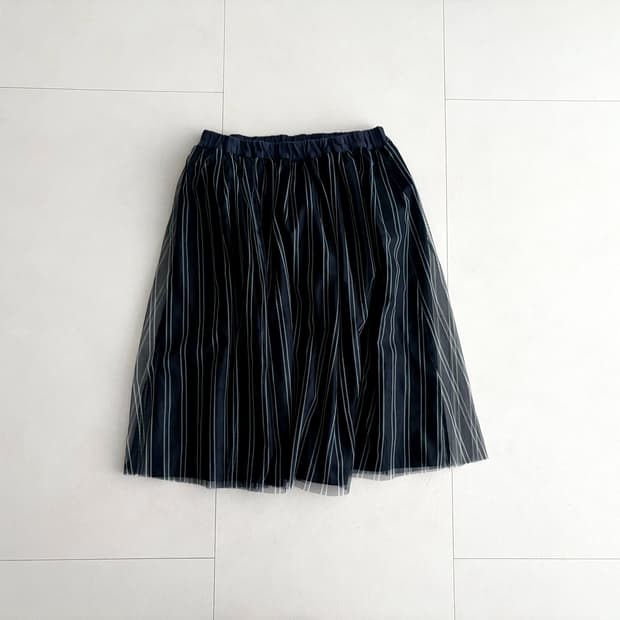 navy stripe tulle skirt