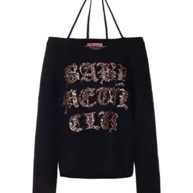 베이비메탈클럽 레오파드 로고 스트링 티 갸루