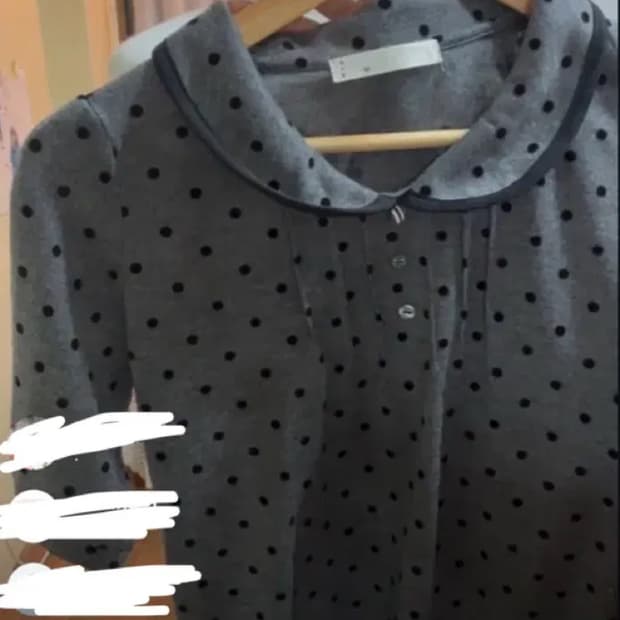 빈티지 모리걸 도트 블라우스 