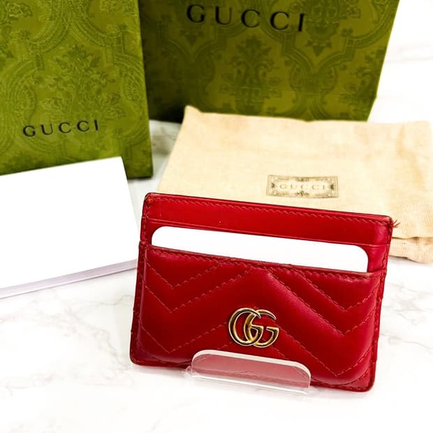 구찌 GG 마몬트 카드지갑 레드