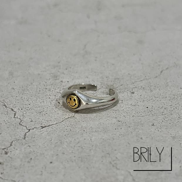 [Unisex] JOY 스마일 로고 오픈링 뱅글 반지