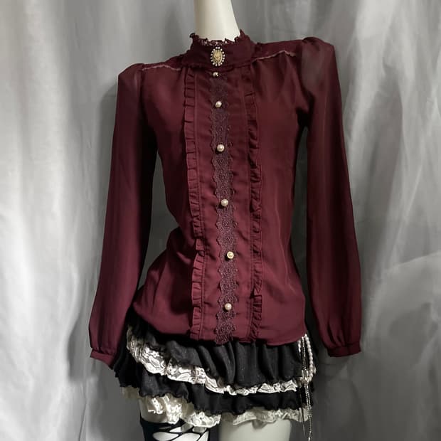 Axes femme 엑시즈팜 와인 블라우스