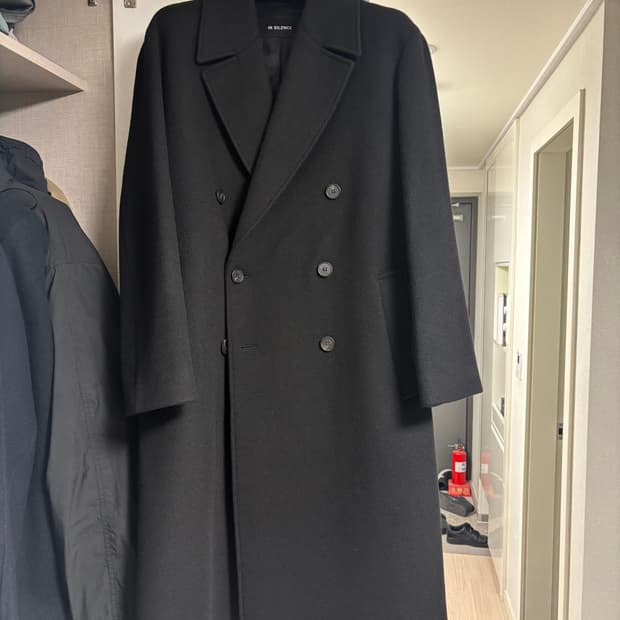인사일런스 캐시미어 더블 롱코트 블랙 S사이즈