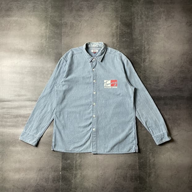 TOMMY HILFIGER 토미힐피거 빈티지 코튼 데님 셔츠 A00607