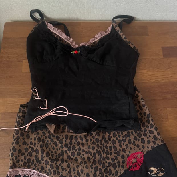 새제품) 갱영 위갱영 레오파드 셋업 XS/44