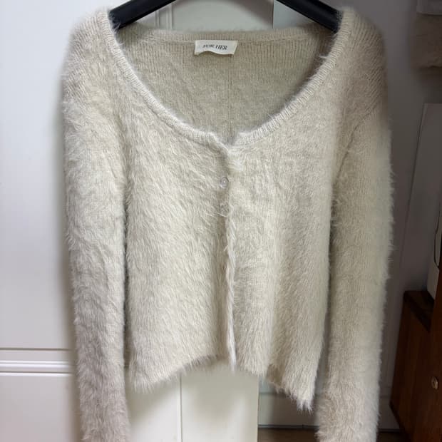 for her 퍼 니트 가디건