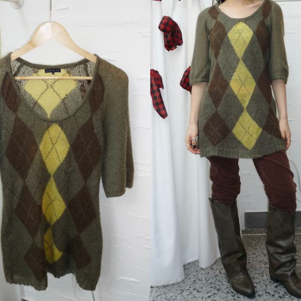 argyle long knit