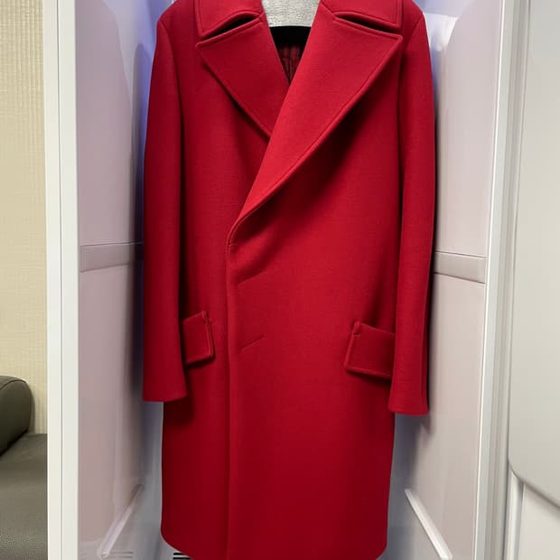 솔리드옴므 우영미 컬렉션라인 레드 오버핏 코트 100사이즈