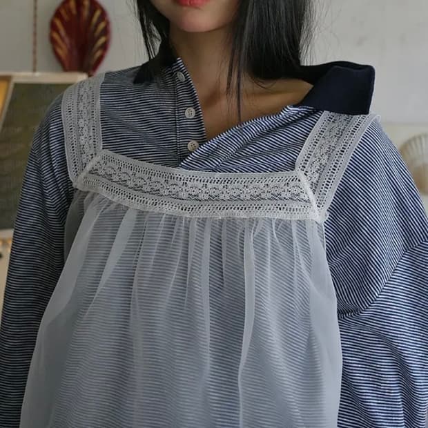 프레클 boxy fit button polo shirt in navy