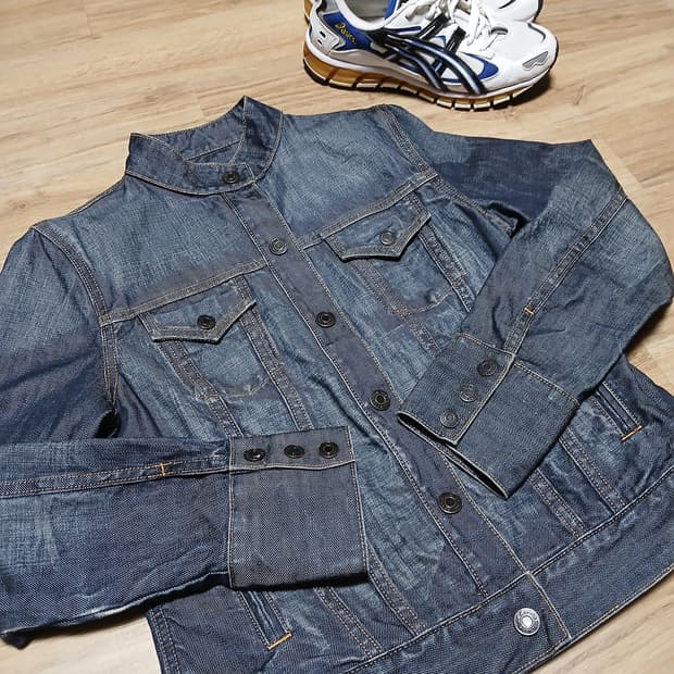 GAP 갭 데님 우먼 스냅버튼 청자켓