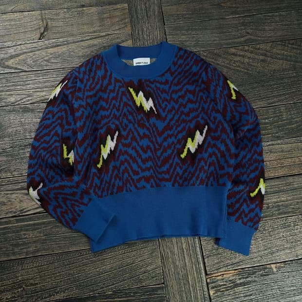 [빔바이롤라] 그래픽 패턴 크루넥 니트 M18578