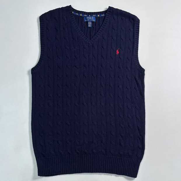 폴로 랄프로렌 보이즈 케이블 니트 조끼