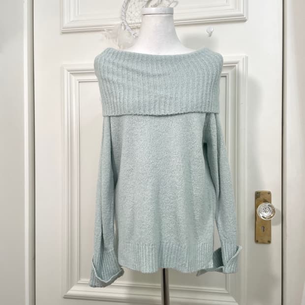 GROVE mint silver glitter off shoulder s