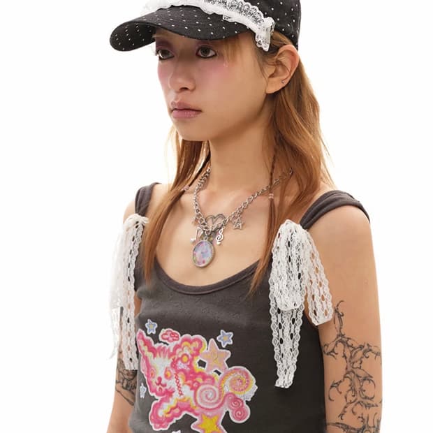 유쓰배쓰 Loli bunny Lace ball Cap_black