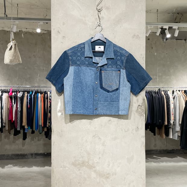 마린세르 톤 온 톤 스냅 버튼 데님 셔츠