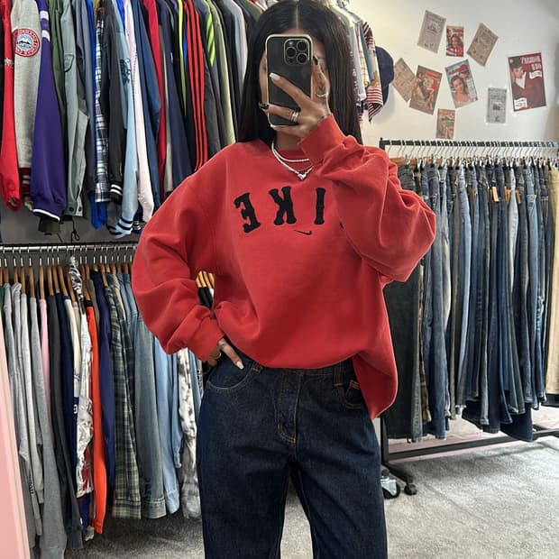 USA 나이키 90s 아치 로고 크루넥 스웻 셔츠L