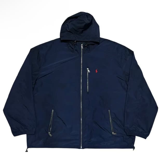 폴로 오버사이즈 네이비 나일론 후드 자켓(3XL)