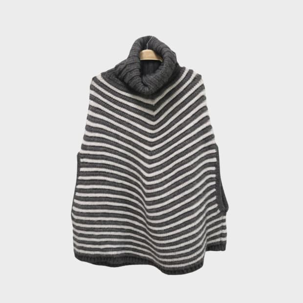 디젤 터틀넥 울 니트 케이프 61826