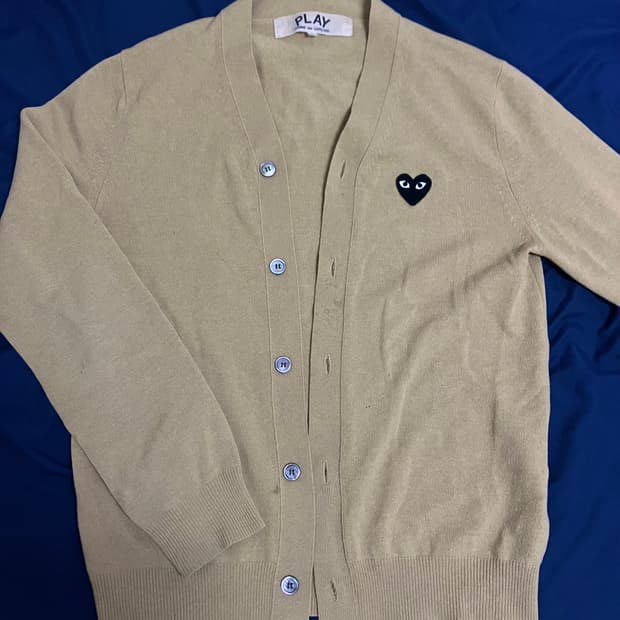 꼼데가르송 울 가디건 베이지