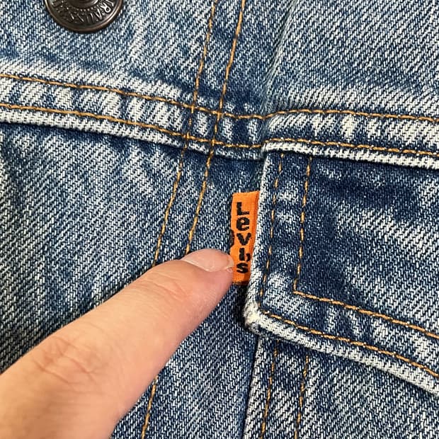 리바이스 오렌지탭 데님 쉐르파자켓